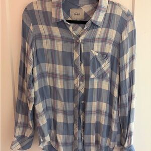 Rails Blue and White Plaid Shirt